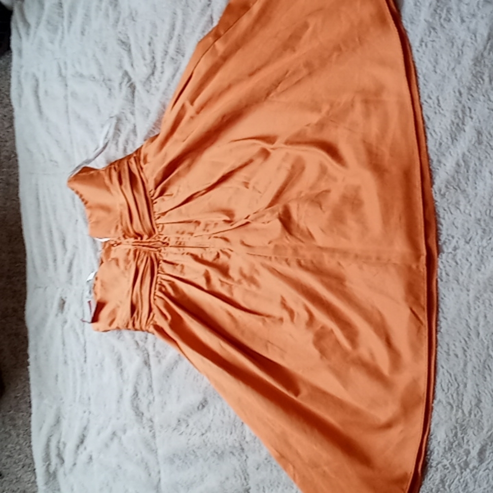 David's Bridal Tangerine strapless dress - Picture 3 of 3